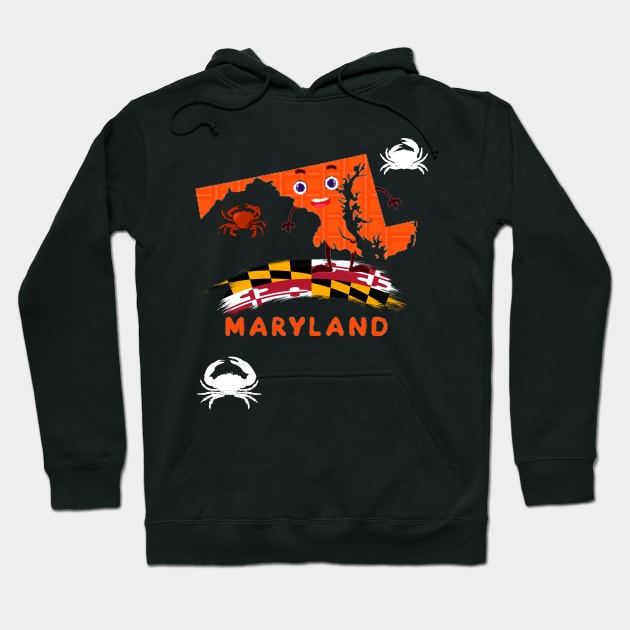 MARYLAND STATE AND FLAG DESIGN Hoodie by The C.O.B. Store